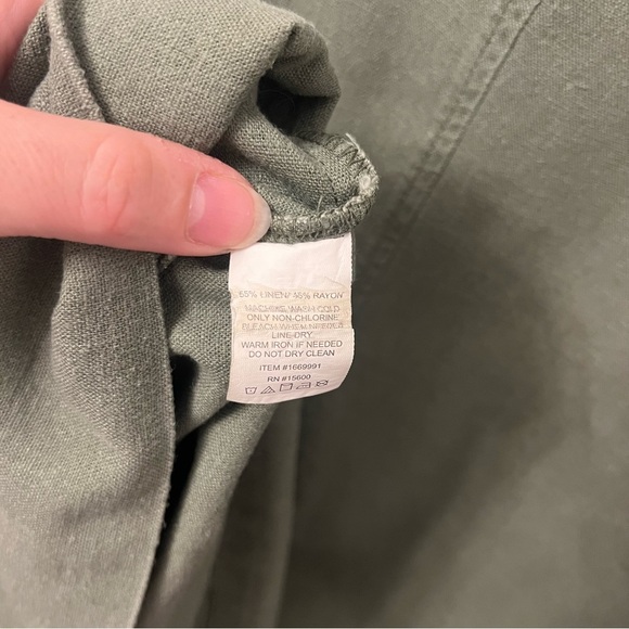 Briggs Women's Linen Blend Sleeveless Dress, Olive Green, Large - Picture 9 of 16